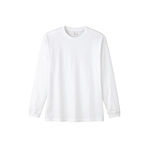 LIFEMAX MS1612WO 5.6オンスハイグレードロングスリーブTシャツ(ホワイト)