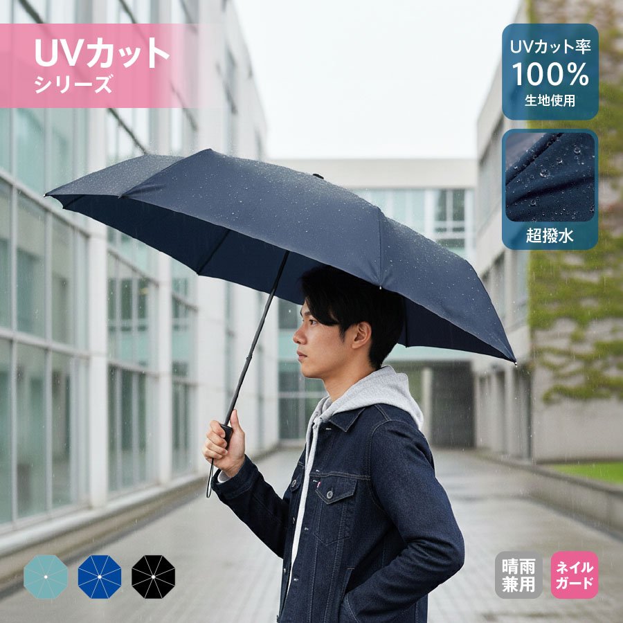 MARKLESS TU-0022 ひと振り雨粒サラッとUV折りたたみ傘