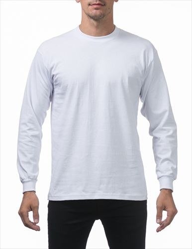 US-pro club-114-Heavyweight Cotton Long Sleeve Crew Neck T-shirt